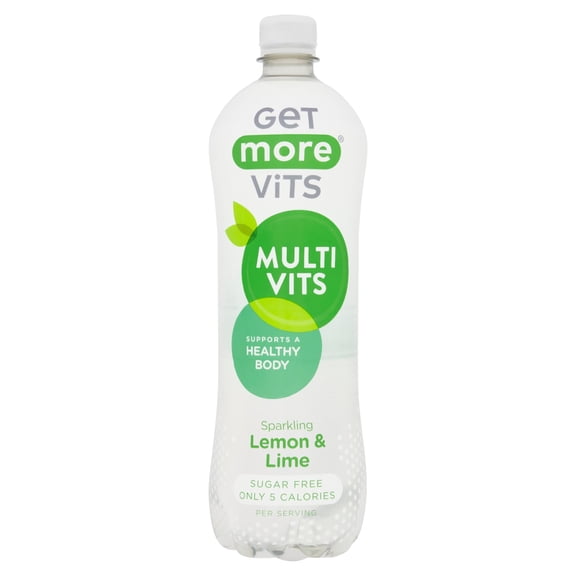 Get More Multivitamins Sparkling Water Lemon & Lime Drink 1 Litre, Imported from Britain