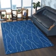 thumbnail image 1 of Get My Rugs  Hand Knotted Loom Silk Mix Contemporary Rectangle Area Rug - Blue & White - 8' x 11', 1 of 1