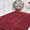 thumbnail image 1 of Get My Rugs  Hand Knotted Loom Silk Mix Geometric Rectangle Area Rug - Red & Beige - 8' x 10', 1 of 1