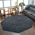 thumbnail image 1 of Get My Rugs  Hand Knotted Loom Wool Solid Octagon Area Rug - Charcoal - 10' x 10', 1 of 1