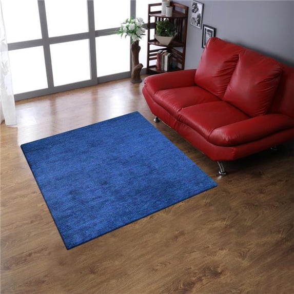 Get My Rugs UBSLSM111L00Y03C13 10 x 10 ft. Hand Knotted Loom Silk Mix Solid Square Area Rug, Dark Blue