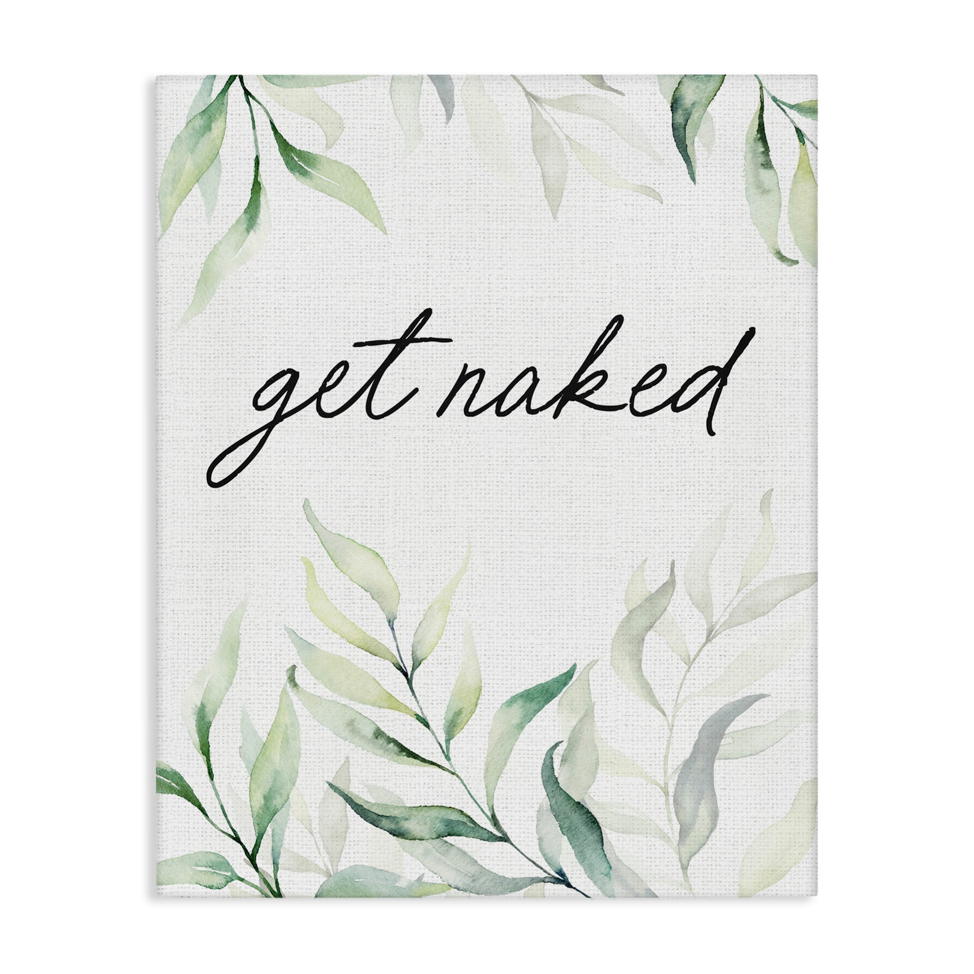 Get Naked Bathroom Herbs Canvas Wall Art, design by Lettered and Lined
