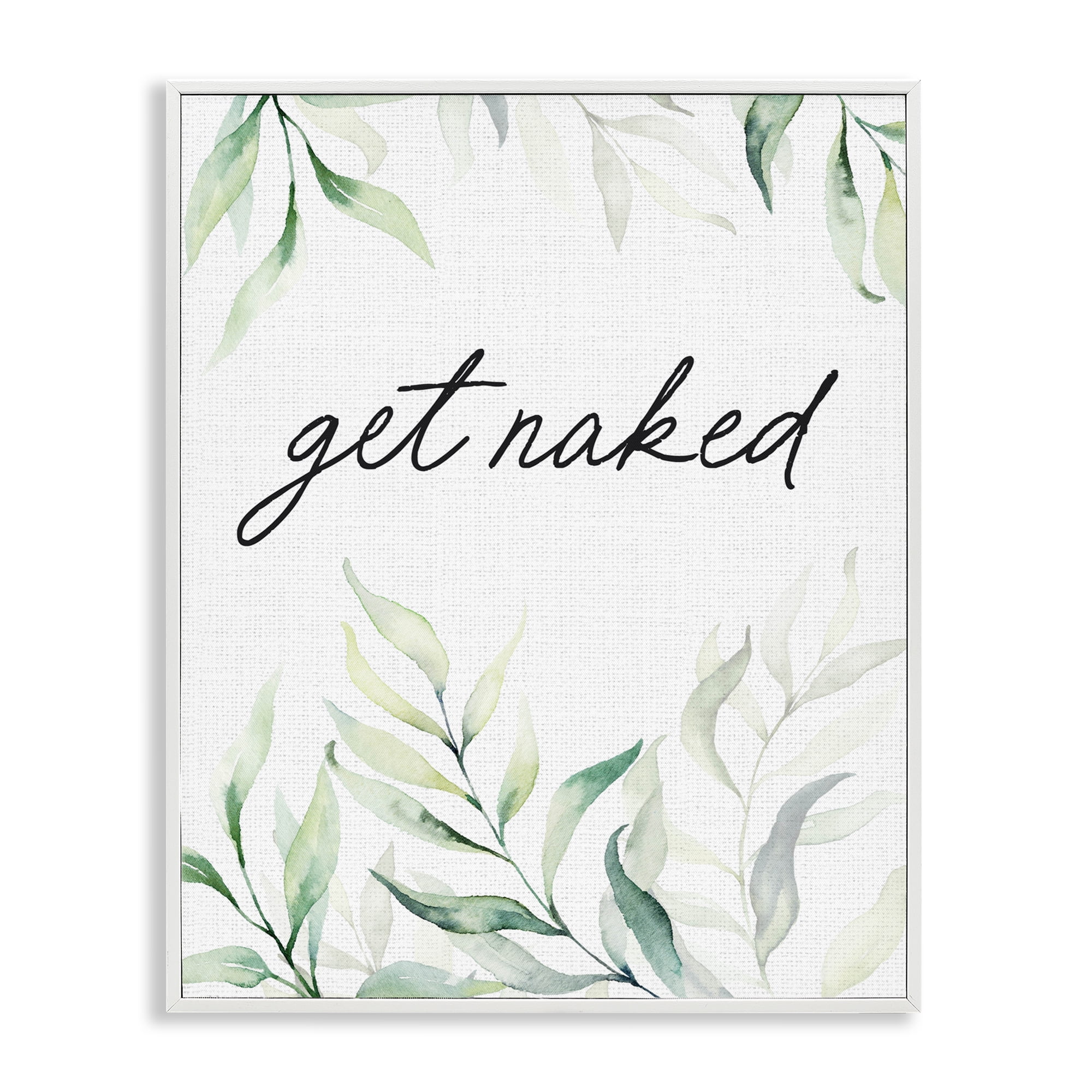 Get Naked Bathroom Herbs White Framed Giclee Art, design by Lettered and Lined
