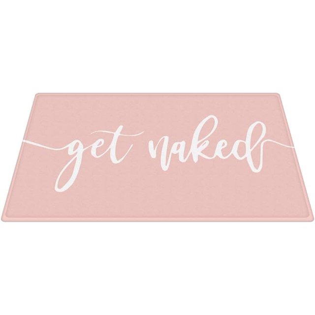 Get Naked Bathroom Mat Funny Quotes Words Pink Bath Mat Soft Memory