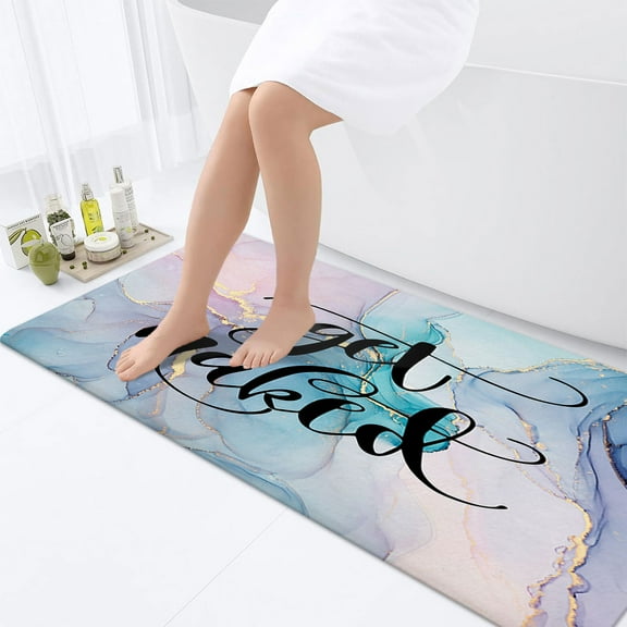 Get Naked Bathroom Rugs, Get Naked Purple White Abstract Grey Ombre Bathroom Rugs Set Funny Quote Gradient Modern Bathroom Rug Mat 17X48inch, Extra Soft and Absorbent Bath Rugs