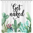 thumbnail image 1 of Get Naked Cactus Shower Curtain Funny Quotes Tropical Succulent Green Plant Watercolor Cacti Flower Shower Curtains for Bathroom Decor with Hooks 72x84 inch Extra Long Polyester Fabric, 1 of 6