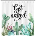 thumbnail image 1 of Get Naked Cactus Shower Curtain Funny Quotes Tropical Succulent Green Plant Watercolor Cacti Flower Shower Curtains for Bathroom Decor with Hooks 72x84 inch Extra Long Polyester Fabric, 1 of 1