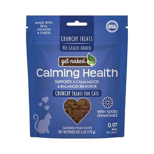 Get Naked Cat Calming Treats Salmon & Cheese Flavor, Crunchy, Calming Health, 6-oz Bag