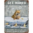 thumbnail image 1 of Get Naked Just Kidding This is A Half Bath Foxes Art Vintage Tin Sign Fox Lover Gift Bathroom Decor Plate Plaque Metal Tin Sign Birthday Anniversary Housewarming Gift 12"x16", 1 of 8