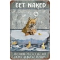 thumbnail image 1 of Get Naked Just Kidding This is A Half Bath Foxes Art Vintage Tin Sign Fox Lover Gift Bathroom Decor Plate Plaque Metal Tin Sign Birthday Anniversary Housewarming Gift 12"x8", 1 of 8