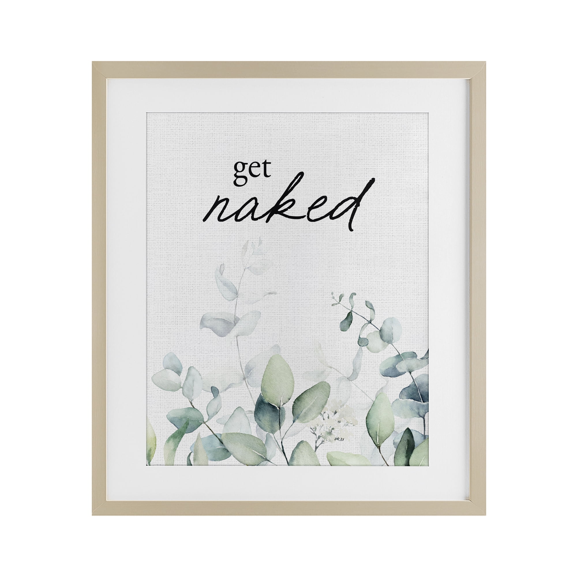 Get Naked Minimal Herbs Birch Framed Print Under Glass, design by Lettered and Lined
