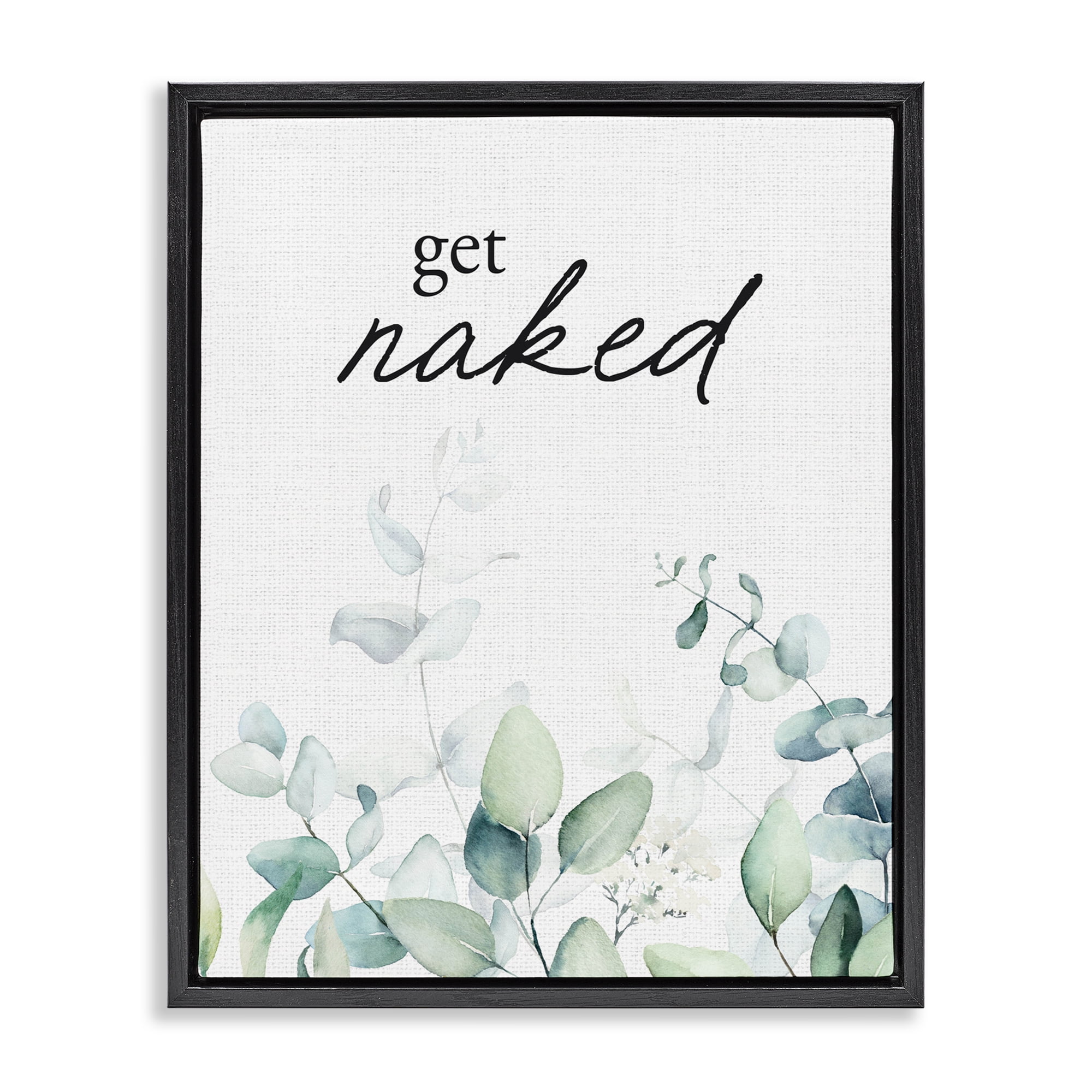Get Naked Minimal Herbs Black Framed Floater Canvas Wall Art, design by Lettered and Lined