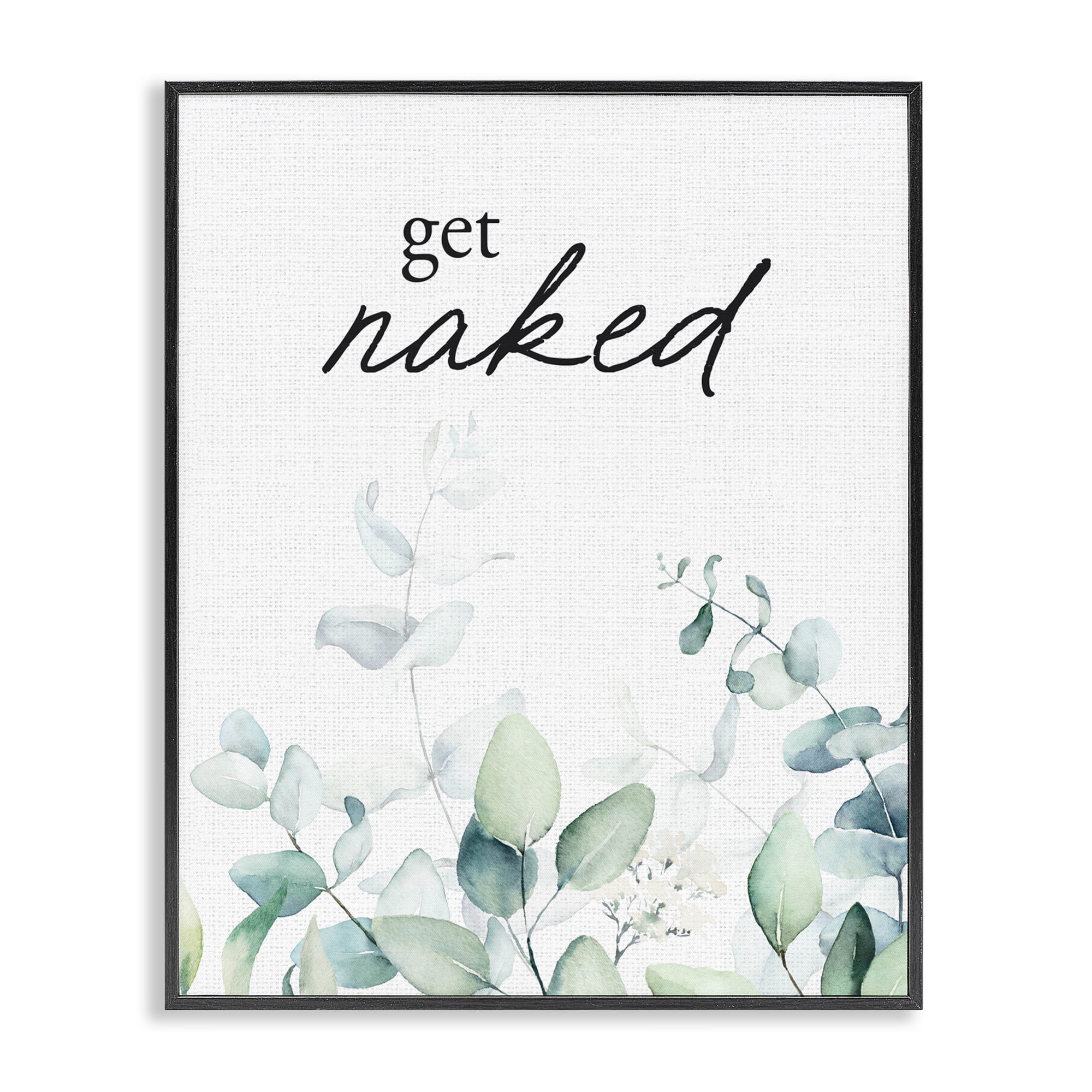 Get Naked Minimal Herbs Black Framed Giclee Art, design by Lettered and Lined