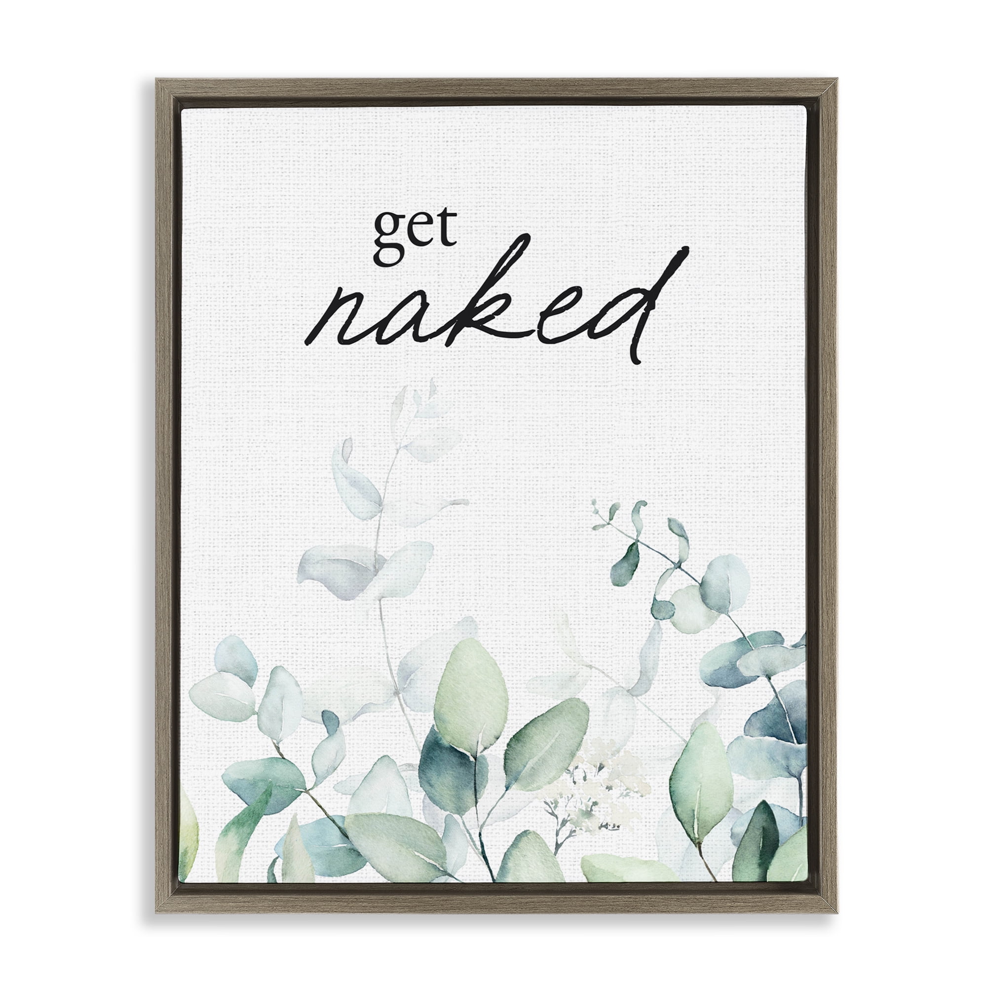Get Naked Minimal Herbs Brown Framed Floater Canvas Wall Art, design by Lettered and Lined