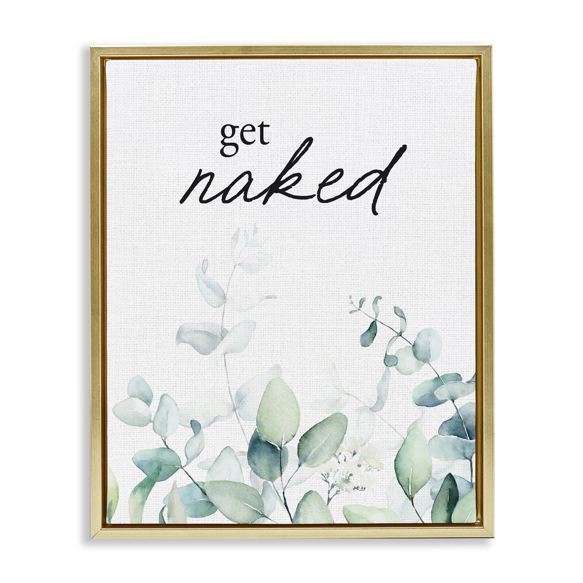 Get Naked Minimal Herbs Gold Framed Floater Canvas Wall Art, design by Lettered and Lined