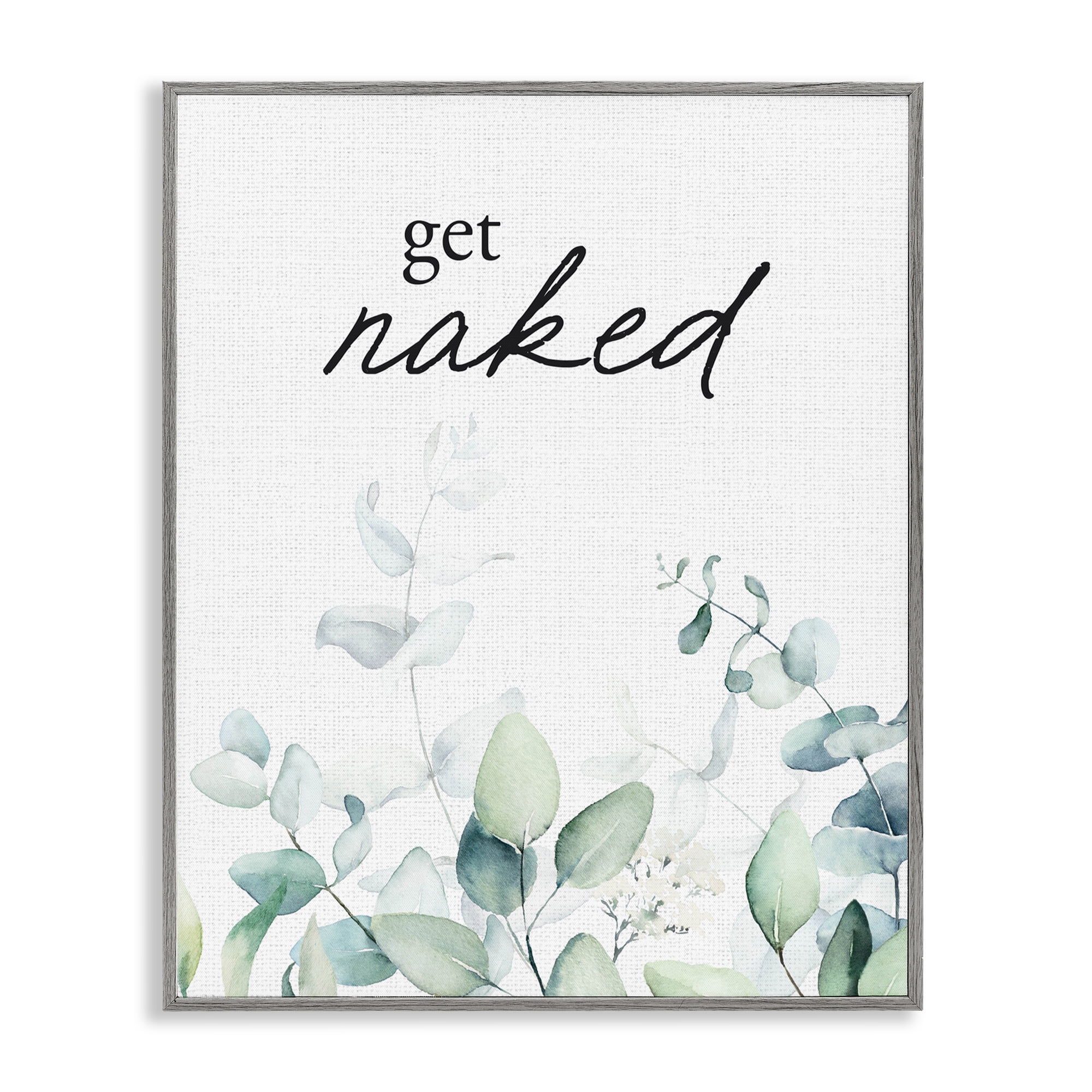 Get Naked Minimal Herbs Gray Framed Giclee Art, design by Lettered and Lined