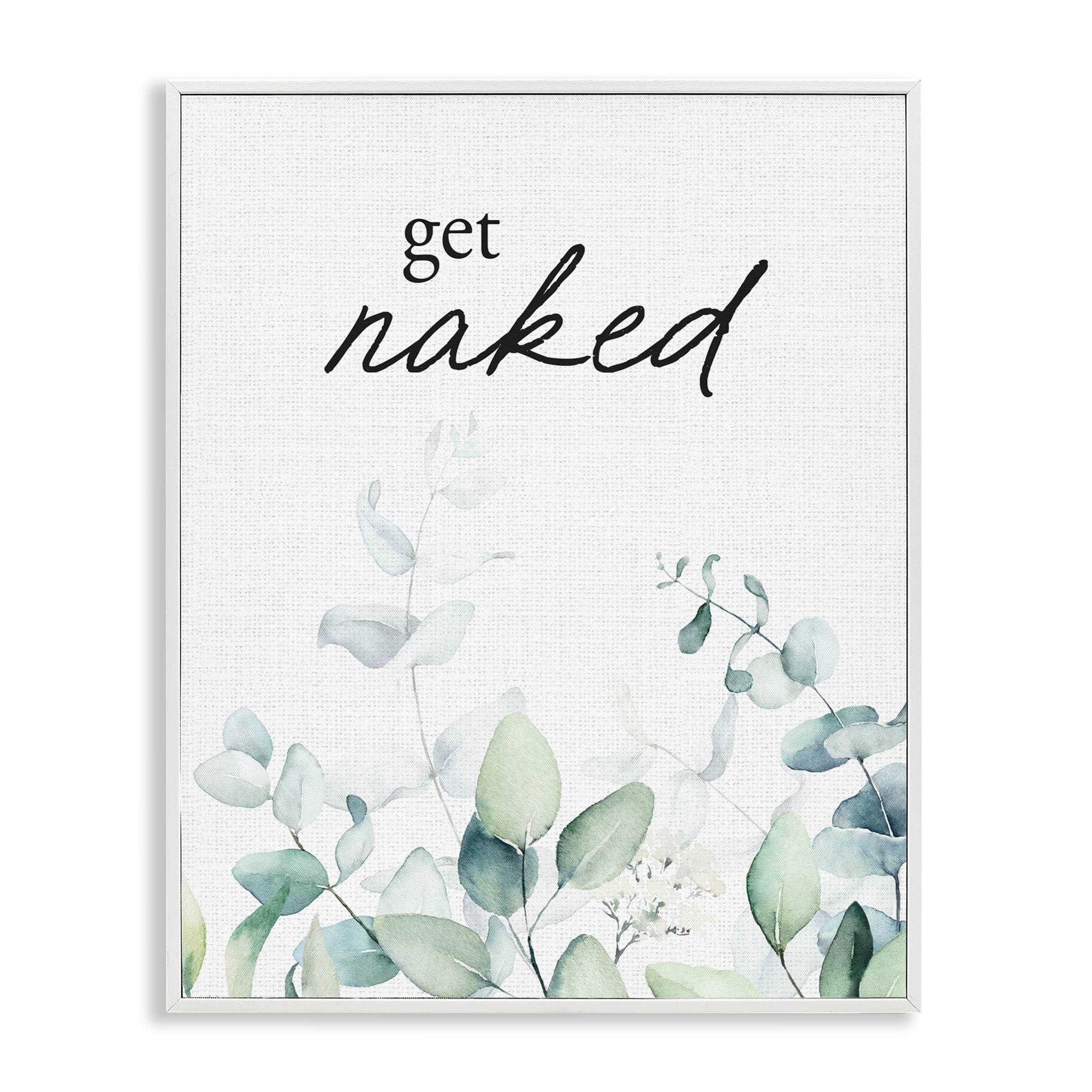 Get Naked Minimal Herbs White Framed Giclee Art, design by Lettered and Lined