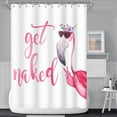 thumbnail image 1 of Get Naked Shower Curtain for Bathroom Funny Flamingo Pink Tropical Animals Shower Curtain Waterproof Polyester Fabric Modern Home Decor Bath Curtain with Hooks, 36x72 Inch, 1 of 6