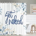 thumbnail image 1 of Get Naked Shower Curtain, Funny Shower Curtain, Blue Shower Curtain, Plant Shower Curtain, Watercolor Shower Curtain Set with 12 Hooks, 72x84 inches, 1 of 6