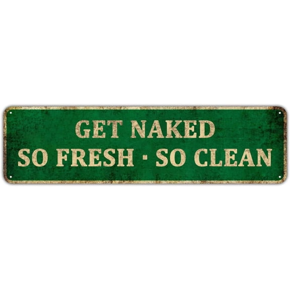 Get Naked - Vintage Metal Tin Sign - Vintage Print Art Poster Tin Hanging Plaque for Home Kitchen Patio Yard Office Cafe Coffee Bar Front Door Wall Decor Novelty Tin Sign 4x16inch.jpg