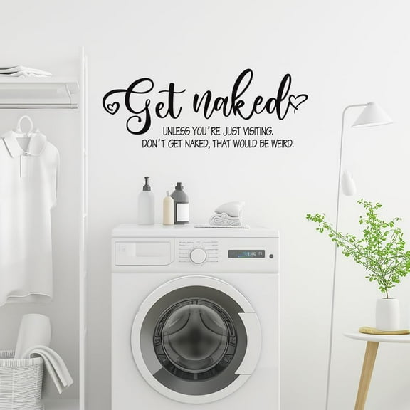 Get Naked Wall Stickers Vinyl Bathroom Wall Decals Funny Bath Word Art Wall DIY Decoration Letter Print Minimalism Family Quote Wall Art Word Sayings Sticker Sign colorful