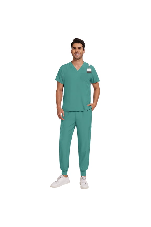 Get Noticed in Our Unisex Doctor Nurse Scrub Set! Featuring V-Neck Design Thin & Breathable Fabric plus Stylish Nurse