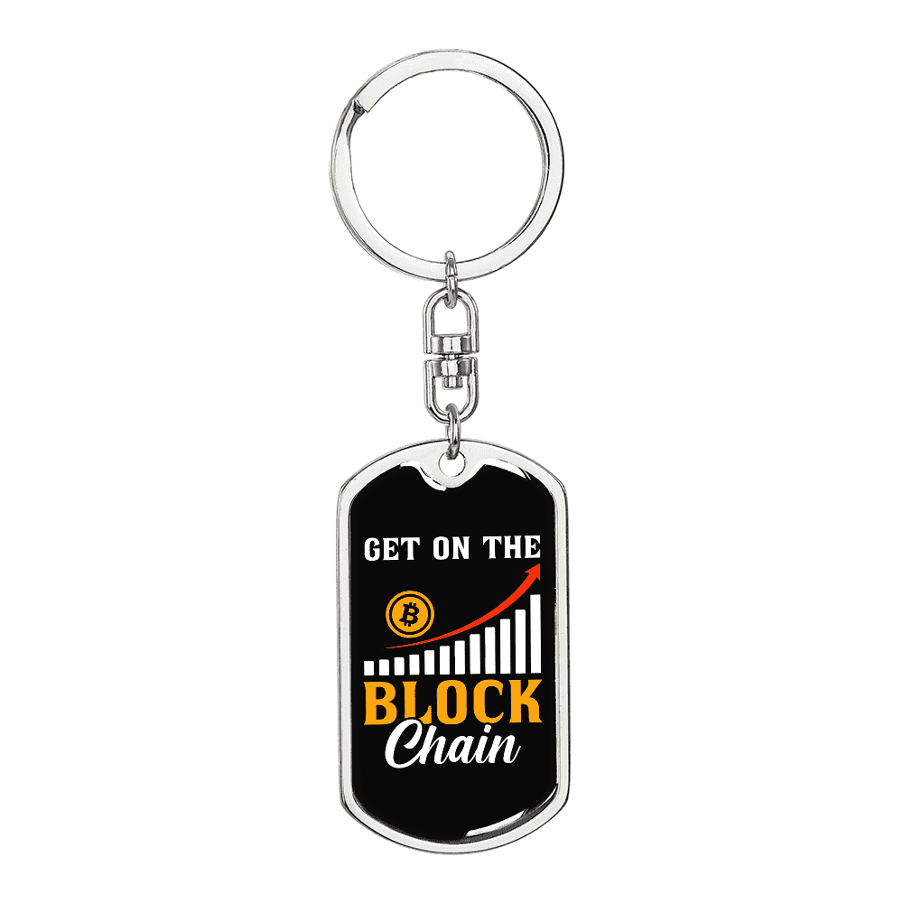 Get On The Block Crypto Stainless Steel or 18k Gold Premium Swivel Dog Tag  Keychain - Walmart.com