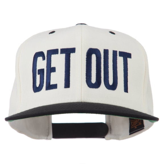 Get Out Embroidered Snapback Cap - Natural Black OSFM