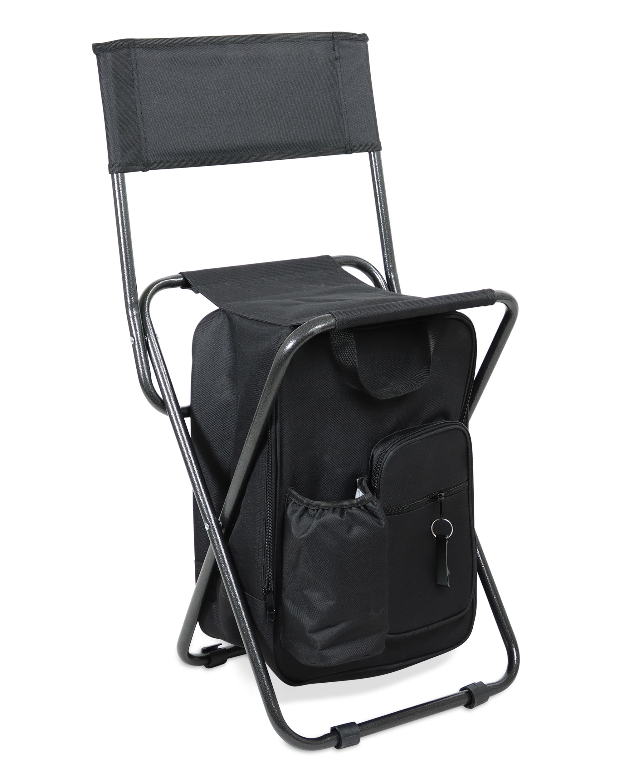 Get Out! Foldable Fishing Chair Backpack Stool with Cooler and Backrest 225  lbs 