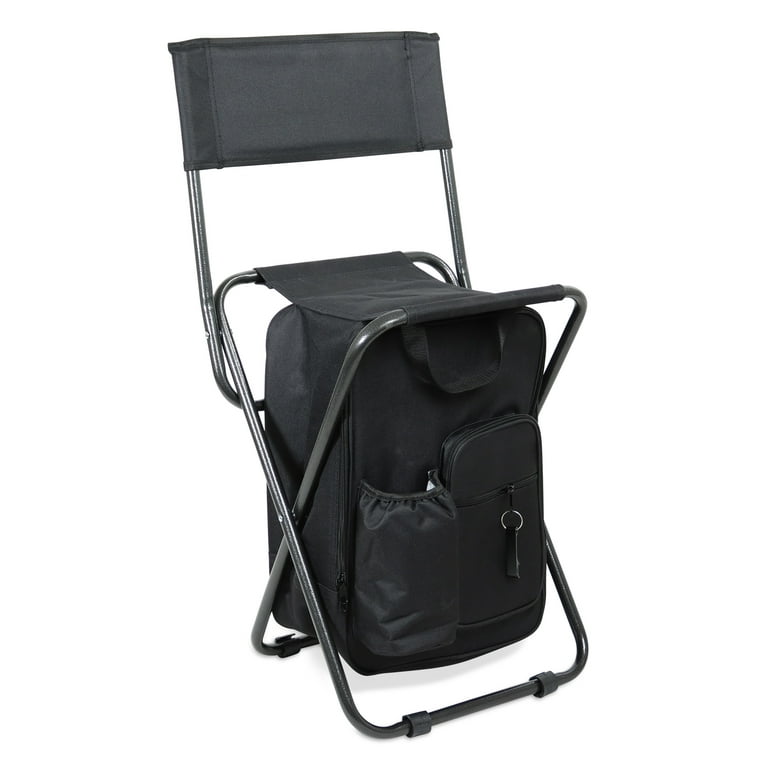 Get Out! Foldable Fishing Chair Backpack Stool with Cooler and Backrest 225  lbs