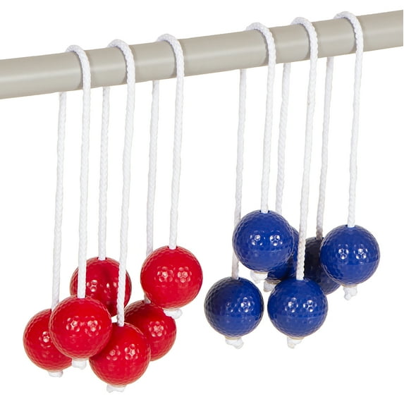 Ladder Toss Replacement Bola Strands – 3 Blue 3 Red Ball (6 Bolas)
