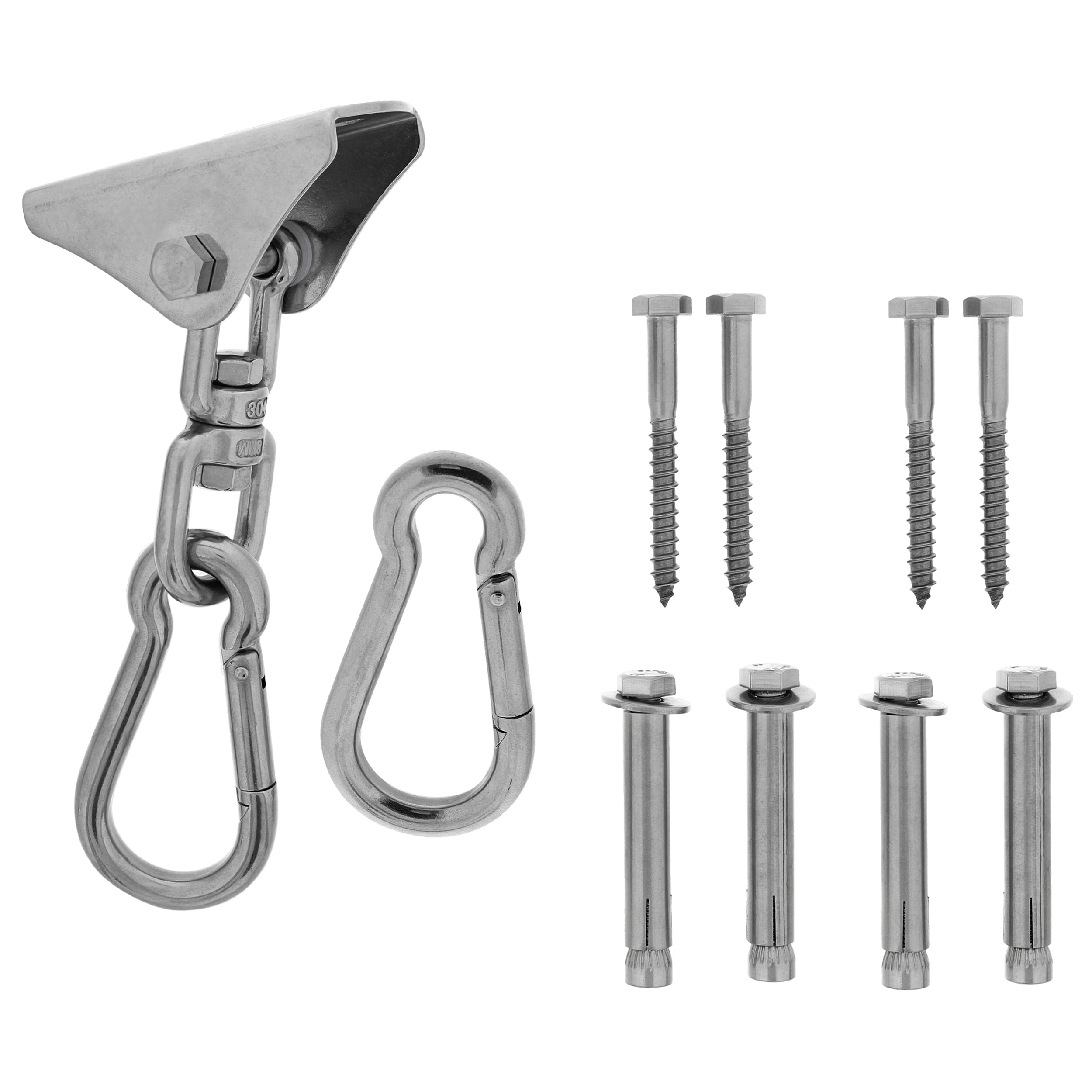 Get Out! Tire Swing Swivel Hanger 1100lb Carabiners Spinner Hardware