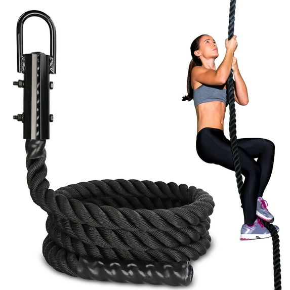 Get Out!™ Workout Fitness Climbing Rope Gym Exercise Battle Rope 10’ Ft in Black