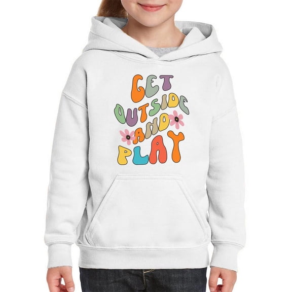 Get Outside. Groovy Style Hoodie Juniors -Image by Shutterstock,  x-Large