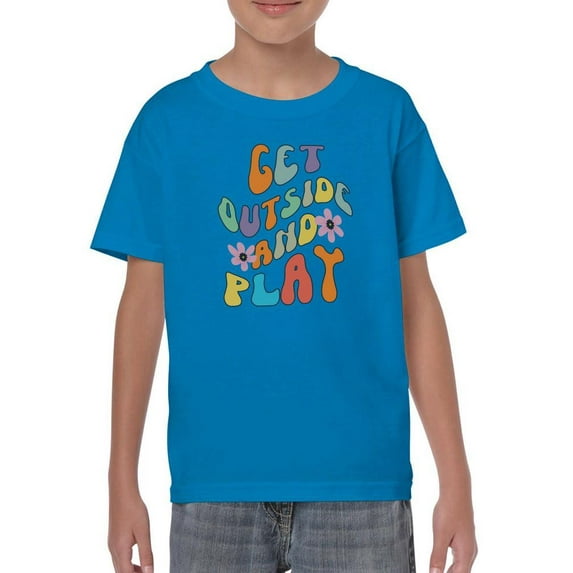 Get Outside. Groovy Style T-Shirt Juniors -Image by Shutterstock, Large