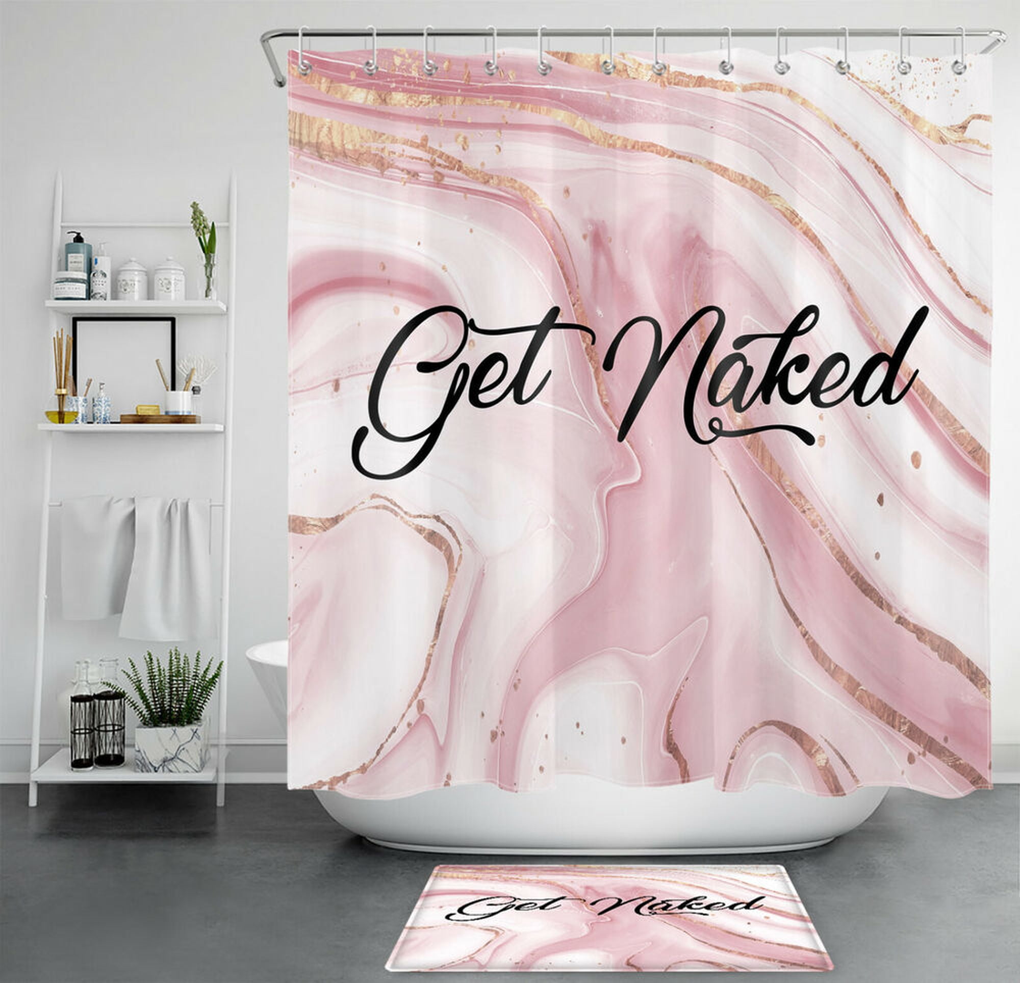 Get Playful with a Chic Pink and Gold Art Deco Shower Set - Elevate ...