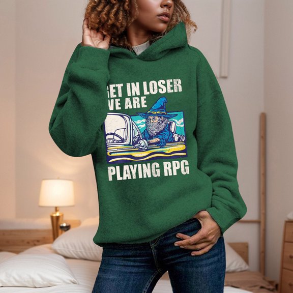 Get In We're Playing Dnd Shirt Funny Car Santa Hat Ladies Sweatshirt Funny Ladies Sweatshirt Womens Snap Front Hoodies Ladies Hoodie Womens Hooded Sweatshirt Light Weight Hooded Sweatshirt Women