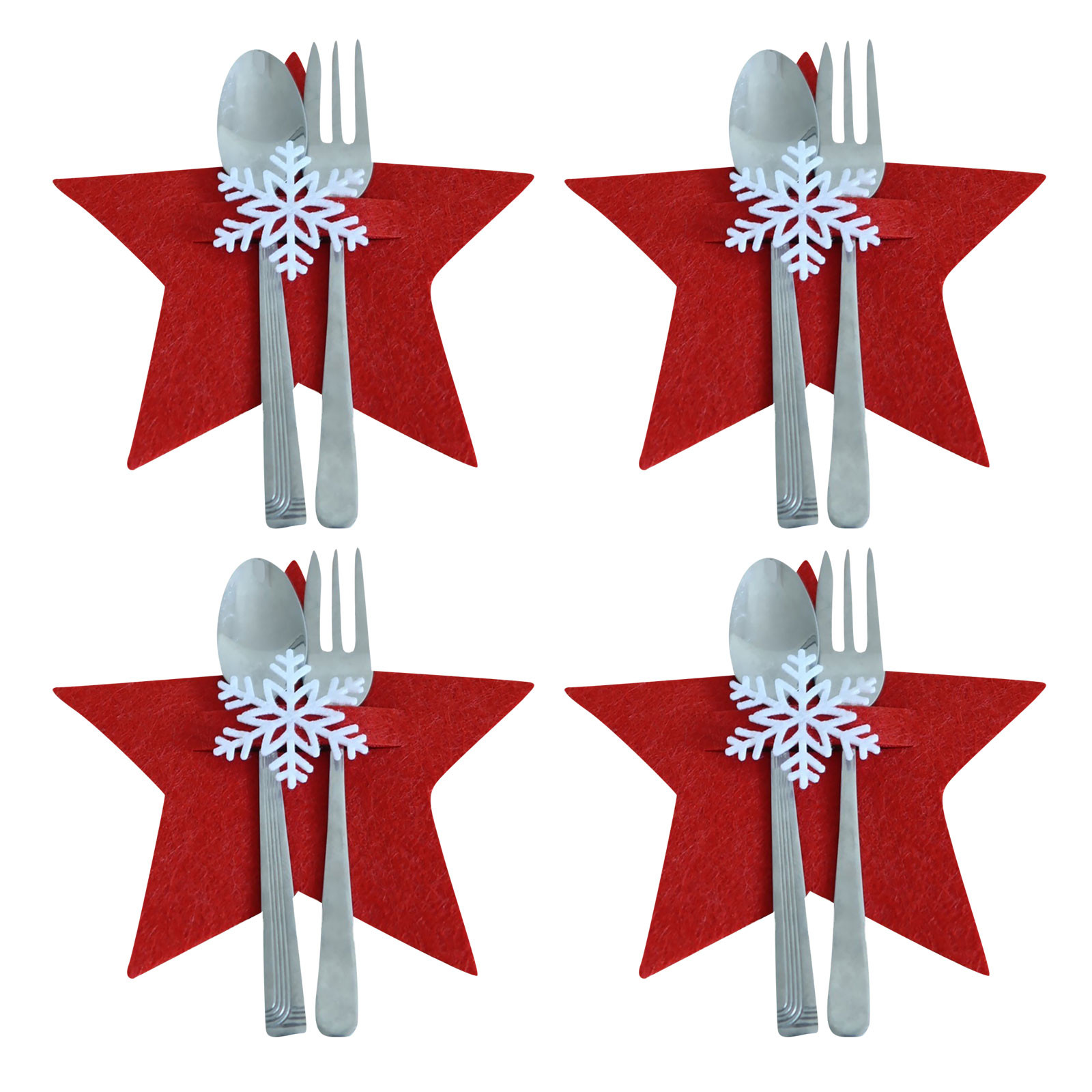 Get Ready?! Holiday Time Hgrintd Christmas Cutlery Decoration 4PCS