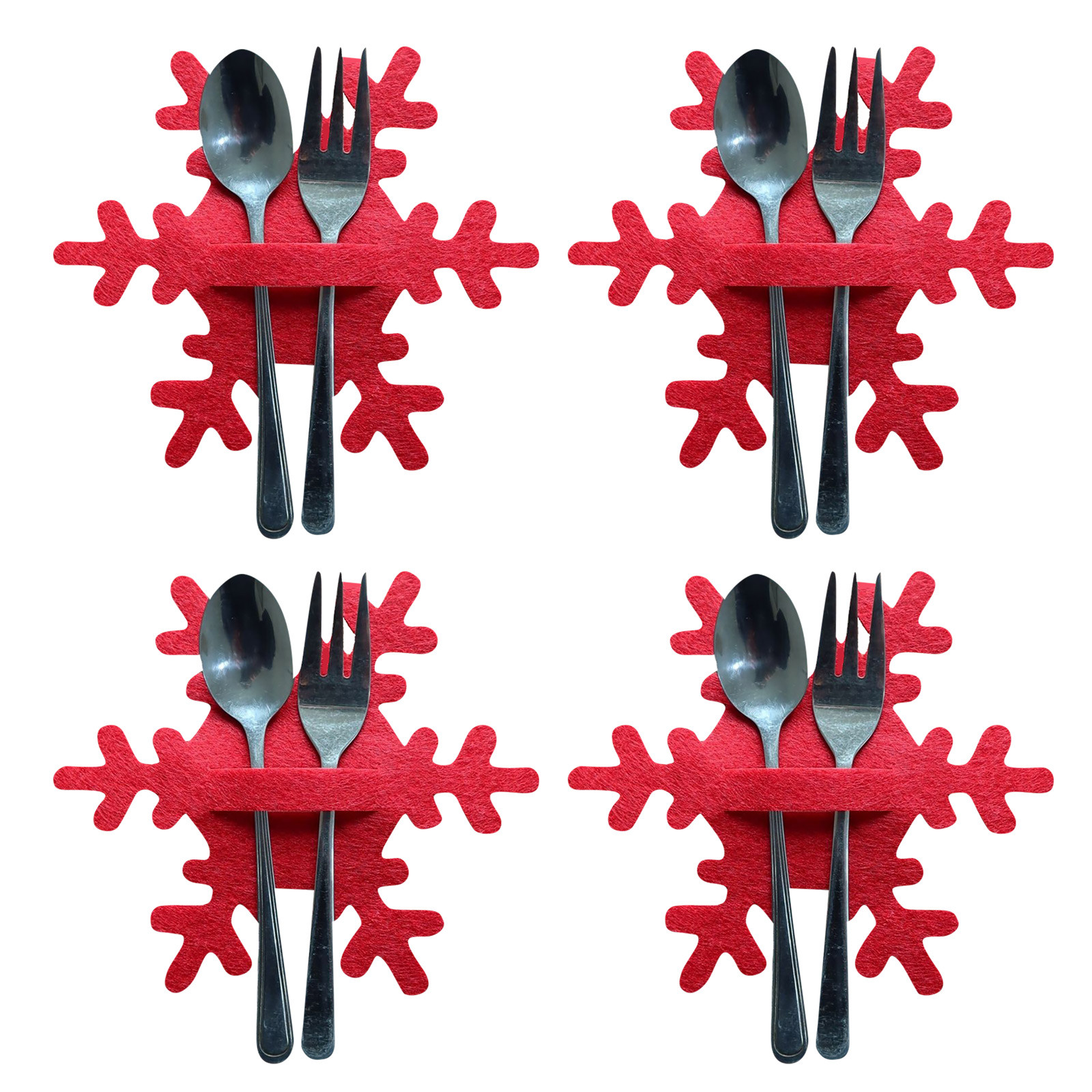 Get Ready?! Holiday Time Hgrintd Christmas Cutlery Decoration 4PCS