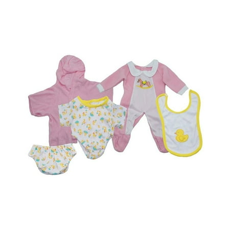 Get Ready Kids Baby Girl Doll Clothes Set, 3 Outfits