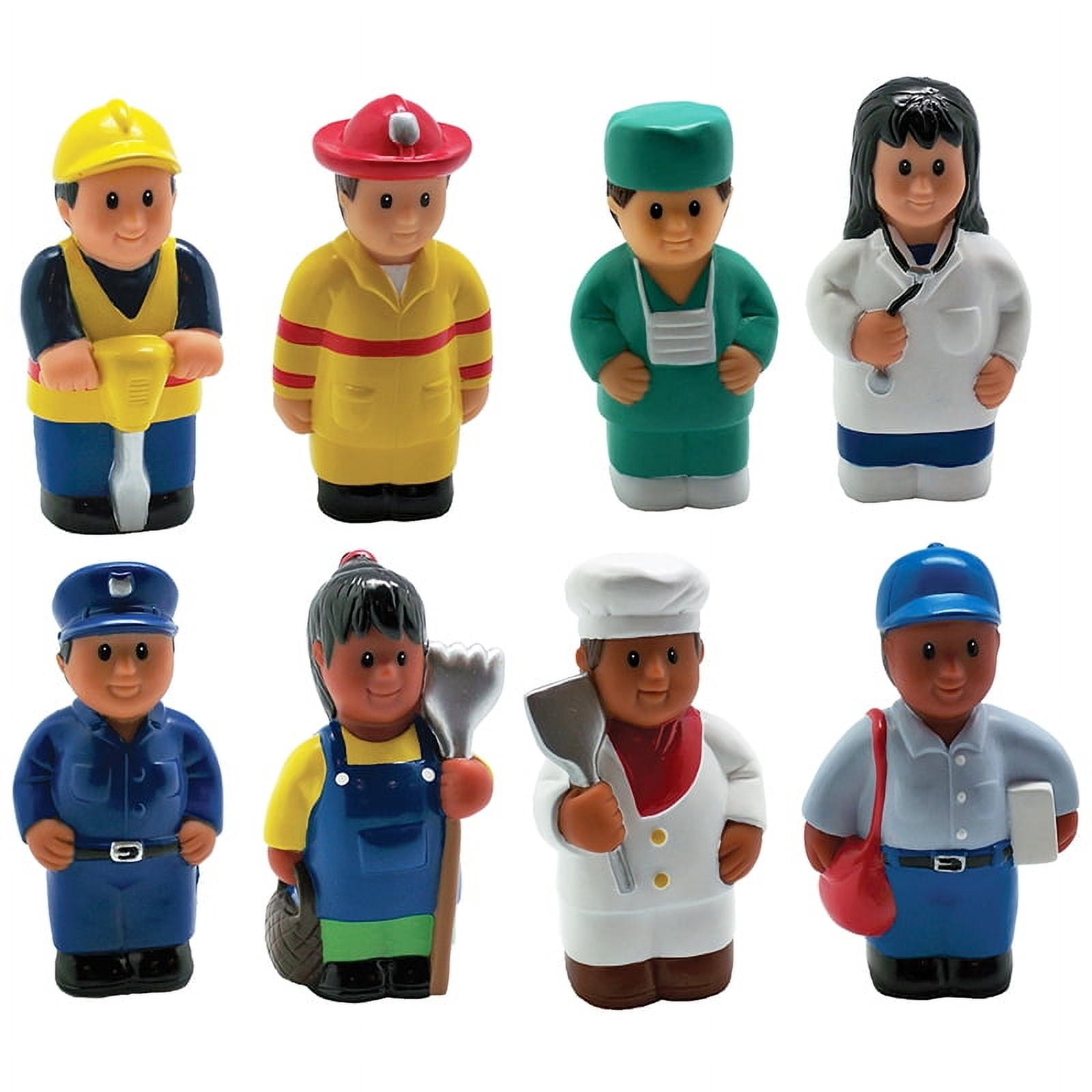 Multicultural Community Helper Figures Set, 5" Chunky Soft Plastic