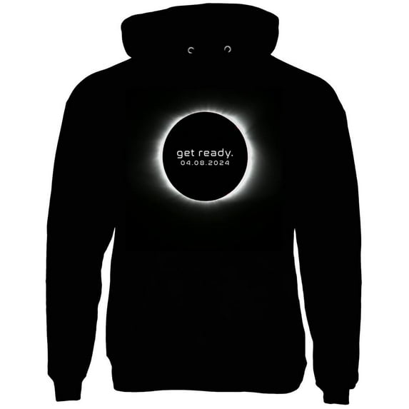 Get Ready Next Total Solar Eclipse Mens Hoodie Black X-LG