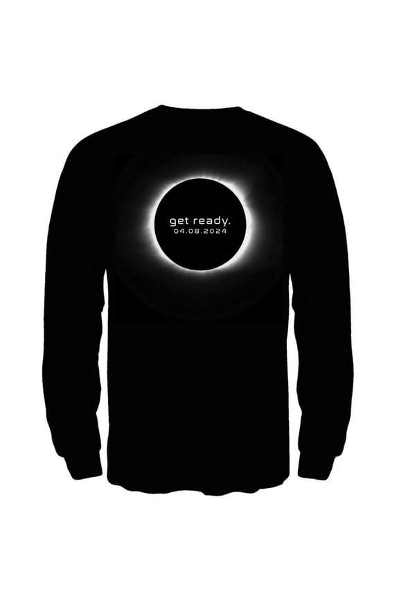 Get Ready Next Total Solar Eclipse Mens Long Sleeve T Shirt Black 2XL
