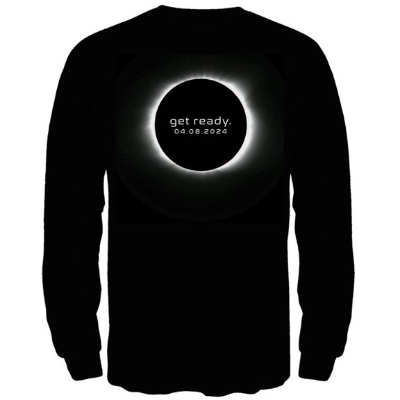 Get Ready Next Total Solar Eclipse Mens Long Sleeve T Shirt Black SM