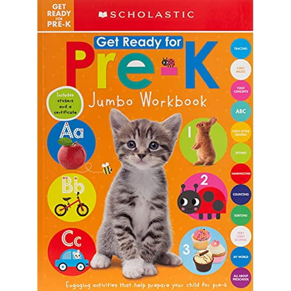 Pre-Owned Get Ready for Pre-K Jumbo Workbook: Scholastic Early Learners (Jumbo Workbook) (Paperback) 1338291793 9781338291797