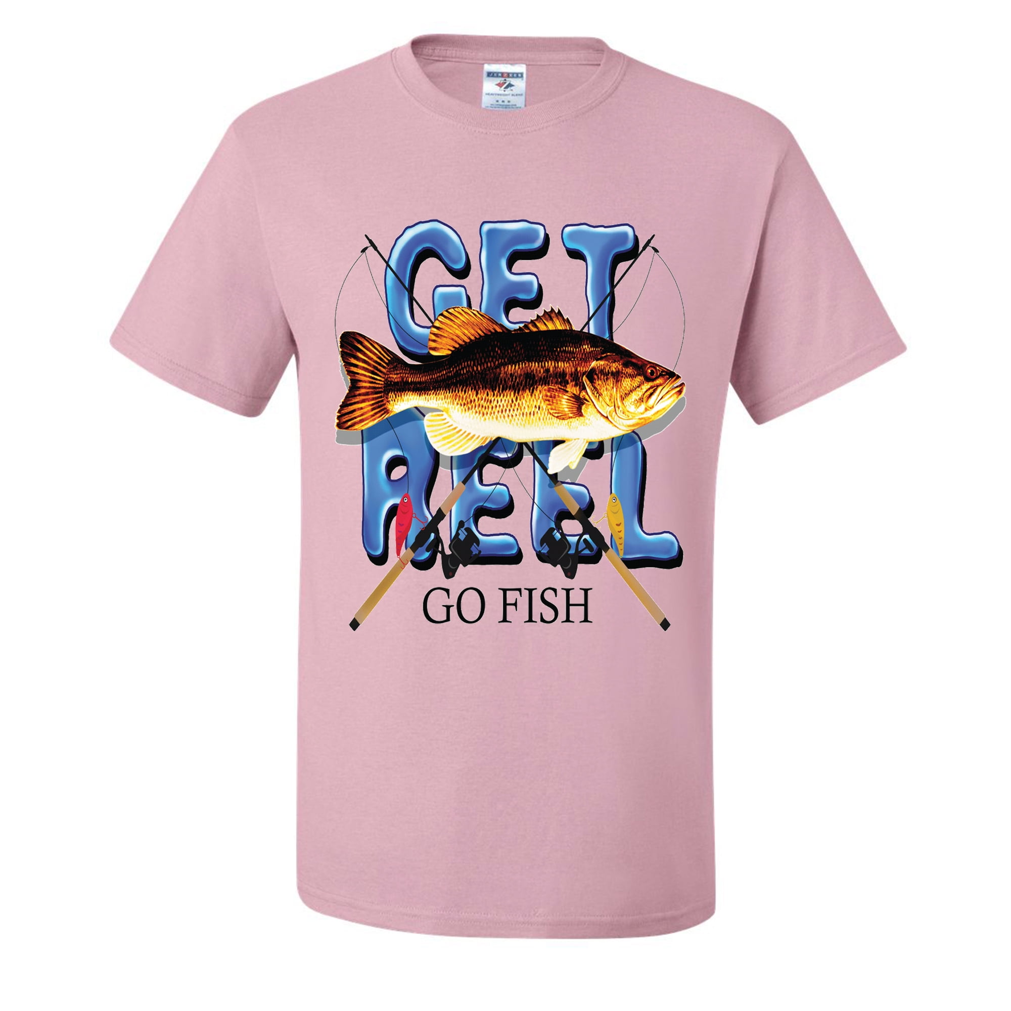 Get Reel Go Fish Lovers Mens T-shirts , Turquoise, 4XL 