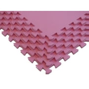 Get Rung Fitness Mat with Interlocking Foam Tiles for Gym Flooring. Excellent for Pilates, Yoga, Aerobic Cardio Work Outs and Kids Playrooms. Perfect Exercise Mat(PINK, 24SQFT)