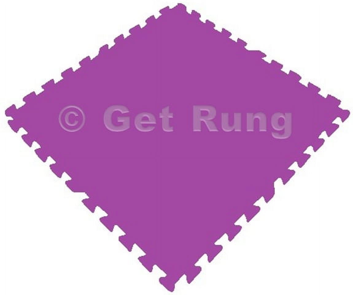 Get Rung Fitness Mat with Interlocking Foam Tiles for Gym Flooring. Excellent for Pilates, Yoga, Aerobic Cardio Work Outs and Kids Playrooms. Perfect Exercise Mat(PURPLE, 24SQFT) - image 1 of 4