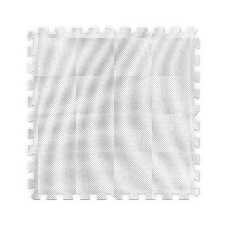 Get Rung Fitness Mat with Interlocking Foam Tiles for Gym Flooring. Excellent for Pilates, Yoga, Aerobic Cardio Work Outs and Kids Playrooms. Perfect Exercise Mat(WHITE, 24SQFT)