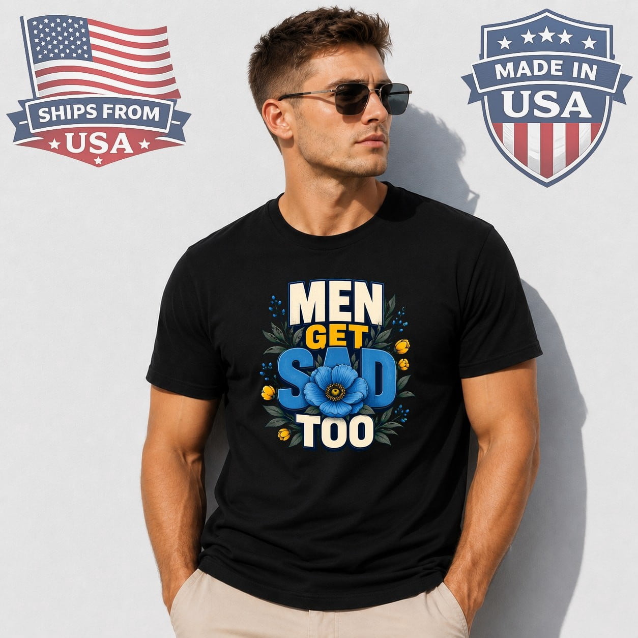Get Sad Too Flower Saying Graphic T-Shirt - Walmart.com